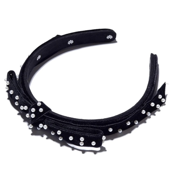 Lele Sadoughi JET PEARL BARDOT RIBBON HEADBAND